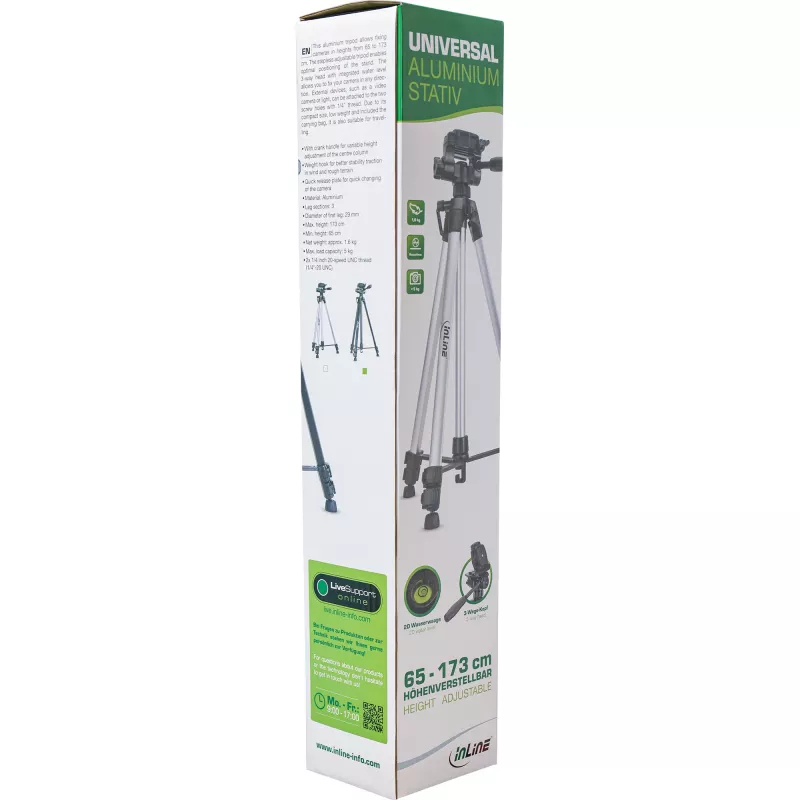 InLine Professional Stativ leicht Silber 5 kg Tragfähigkeit 173 cm Höhe