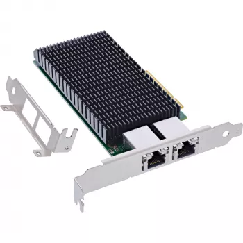 InLine Dual 10-Gigabit Netzwerkkarte, 2x RJ45 10Gb/s, PCIe x8, inkl. LP-Halterung