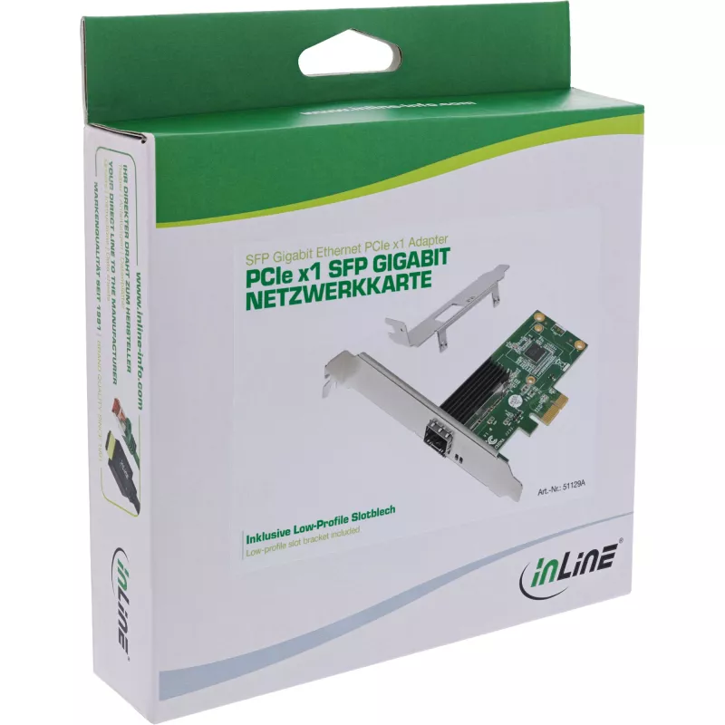 InLine Gigabit-Netzwerkkarte, 1x SFP, PCIe x1, inkl. Low-Profile-Blende