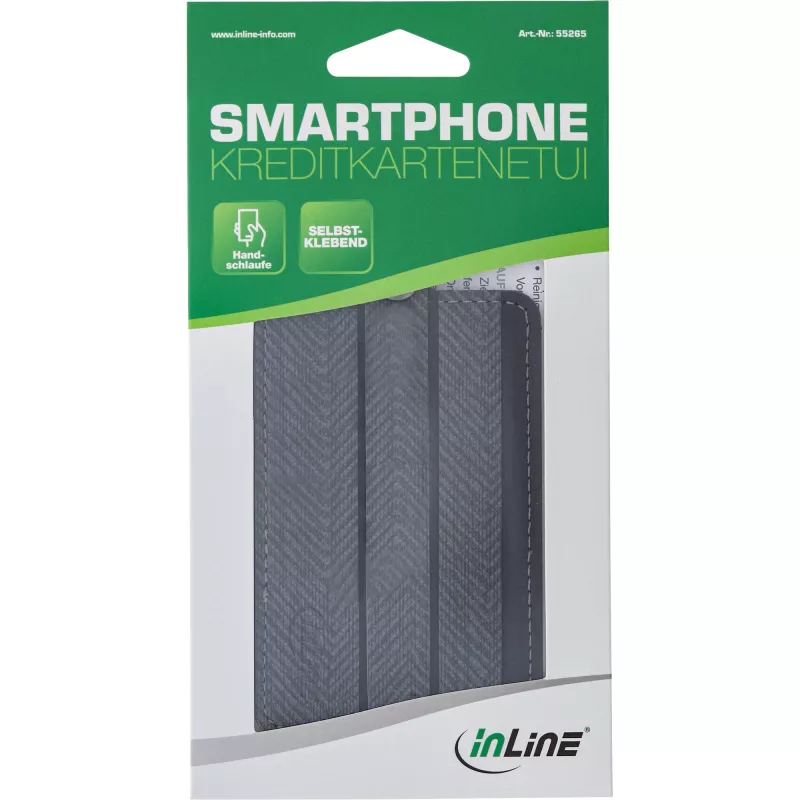 InLine Smartphone-Kreditkartenetui, mit Handschlaufe, schwarz