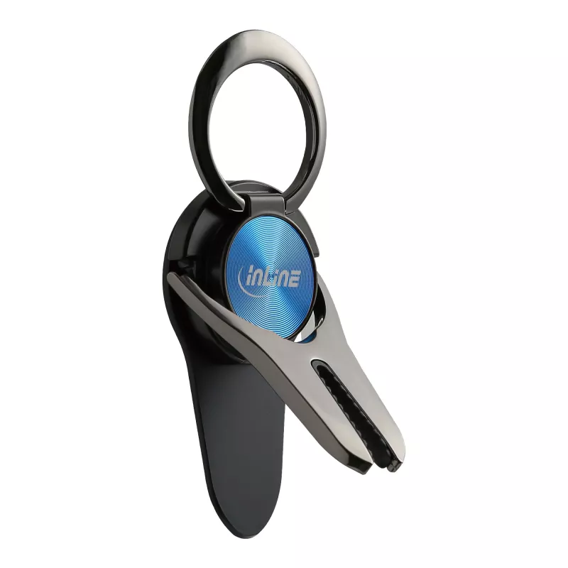 InLine Smartphone 3-in-1 Autohalterung, Ständer, Fingerhalter, blau