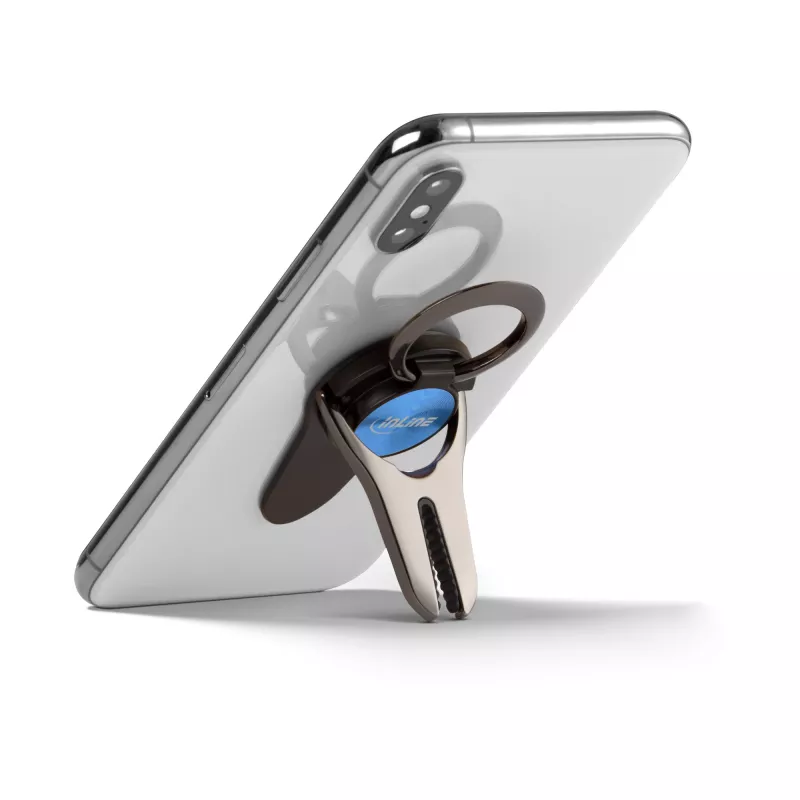 InLine Smartphone 3-in-1 Autohalterung, Ständer, Fingerhalter, blau