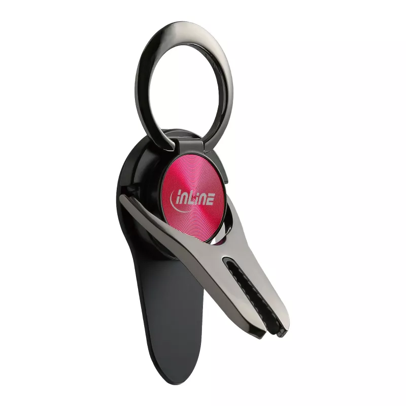 InLine Smartphone 3-in-1 Autohalterung, Ständer, Fingerhalter, rot