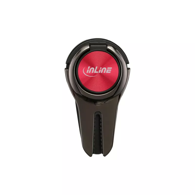 InLine Smartphone 3-in-1 Autohalterung, Ständer, Fingerhalter, rot
