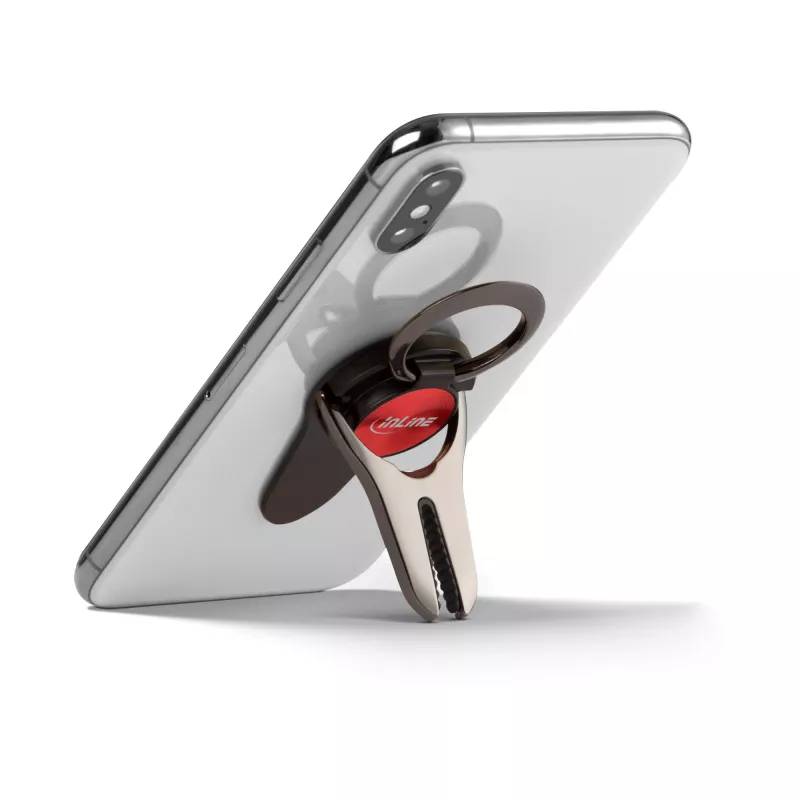 InLine Smartphone 3-in-1 Autohalterung, Ständer, Fingerhalter, rot