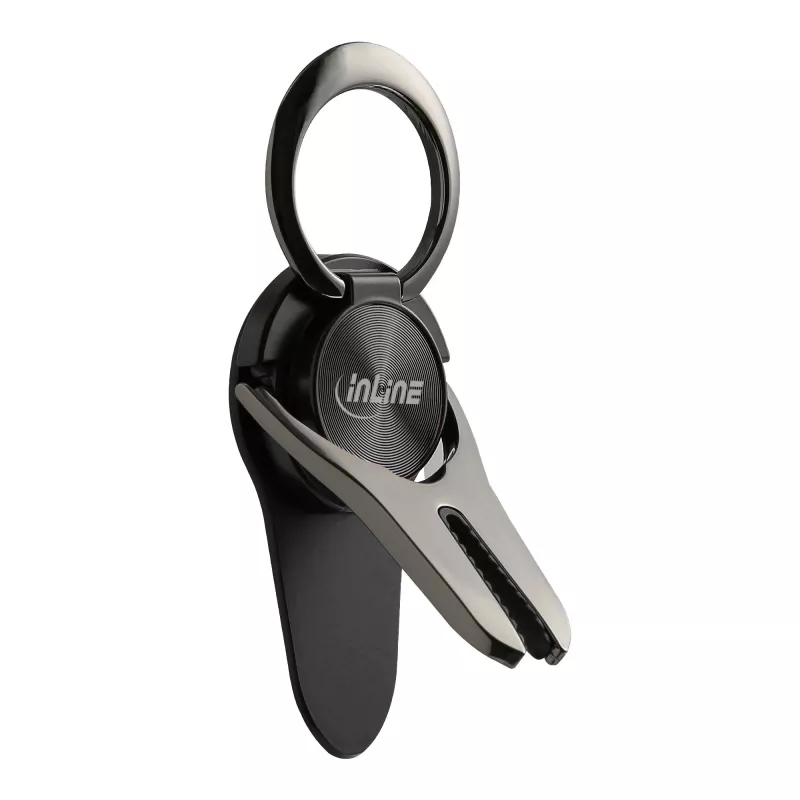 InLine Smartphone 3-in-1 Autohalterung, Standfuß, Fingerhalter, schwarz