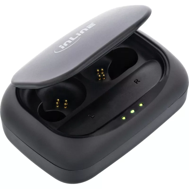 InLine PURE Air TWS, Bluetooth In-Ear-Kopfhörer mit Qi-Case Powerbank