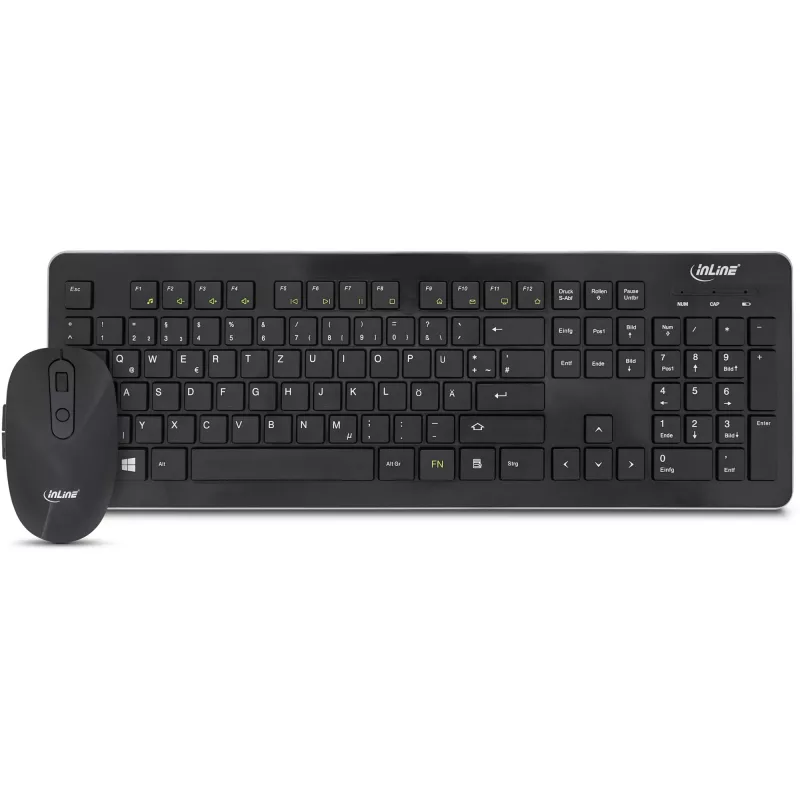 InLine Design Desktop-Set, USB 2,4 GHz, max. 1600 dpi, schwarz, DEUTSCH