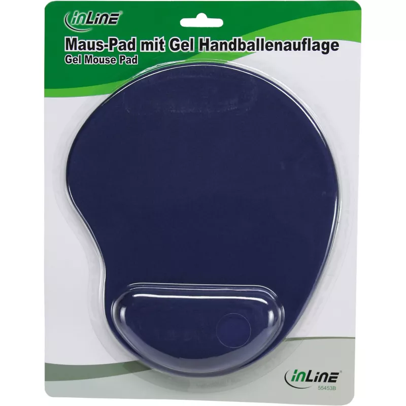 InLine Mauspad, Handgelenkauflage aus Gel, 230 x 205 x 20 mm, blau