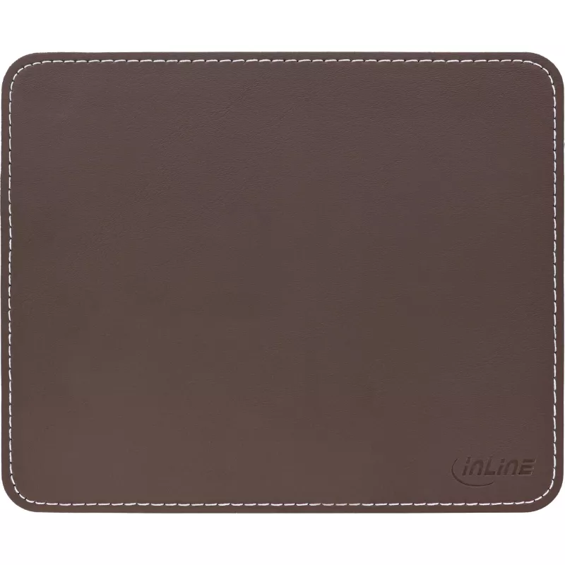 InLine Mauspad Premium PU-Leder 255x220x3mm braun