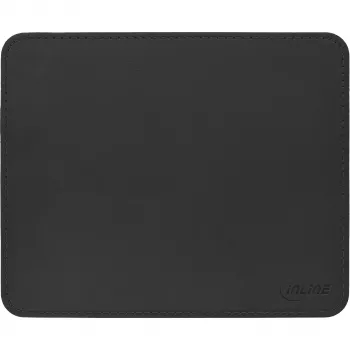 InLine Mauspad Premium PU-Leder schwarz, 255x220x3mm