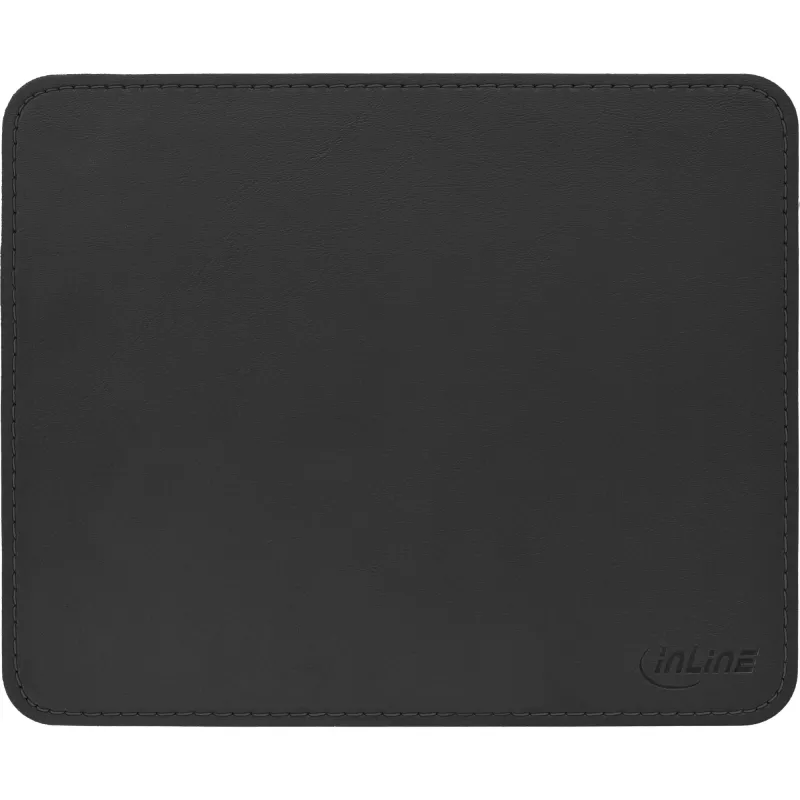 InLine Mauspad Premium PU-Leder schwarz, 255x220x3mm