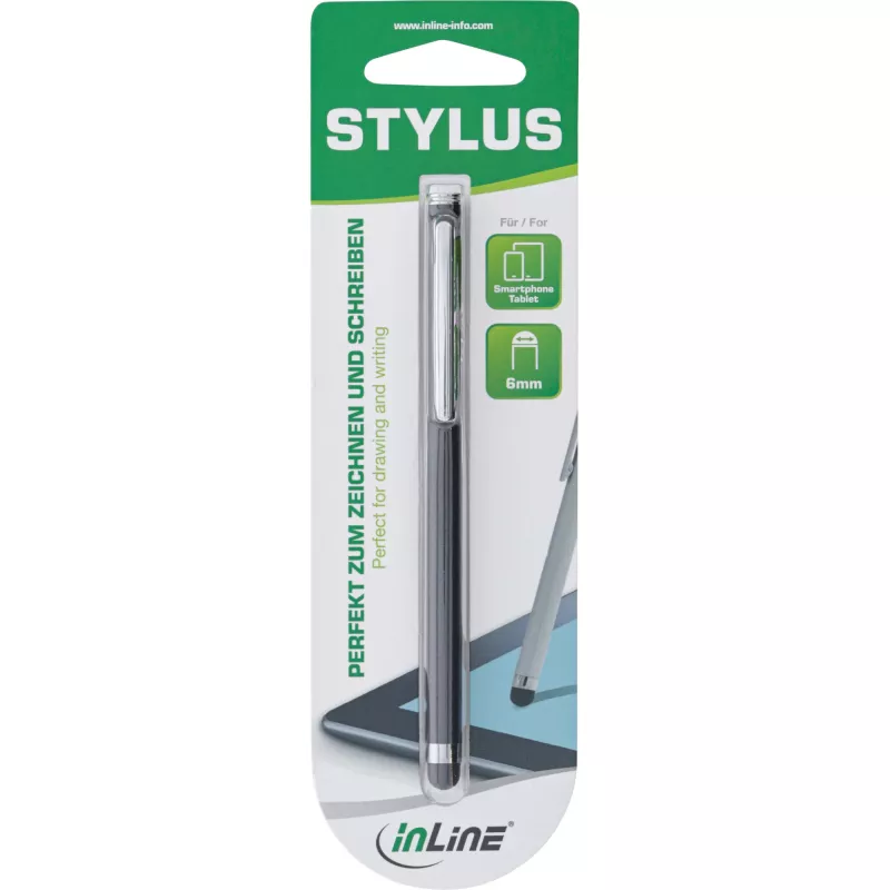 Stylus Pen InLine 55467S für Touchscreens Schwarz