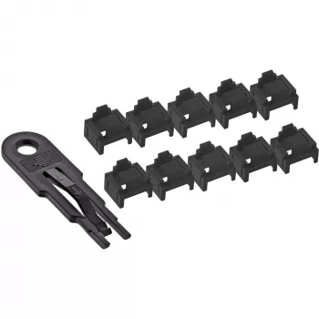 InLine RJ45-Portblocker, Starterset mit 10 Blockern und Schlüssel, schwarz