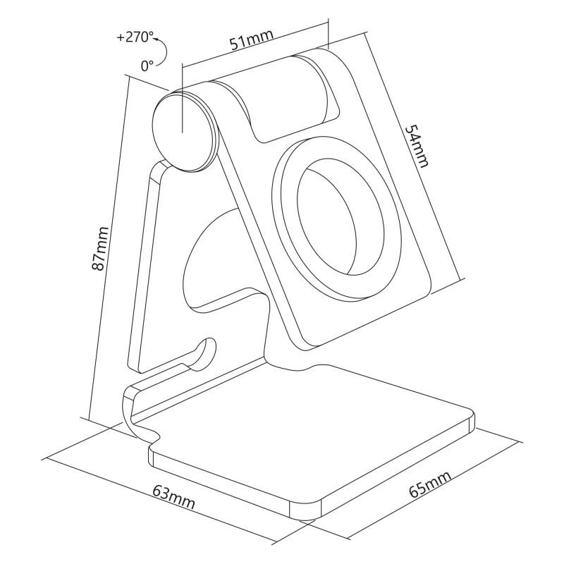 Holder InLine Aluminium Halterung für die Apple Watch Silber