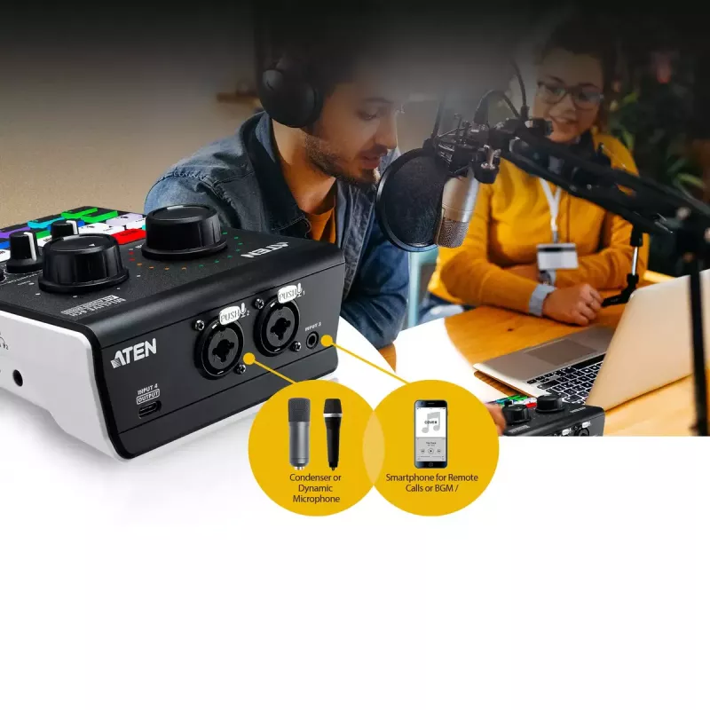 Audio Mixer ATEN MicLIVE 6-CH 6 Kanäle 24 Bit 96 kHz