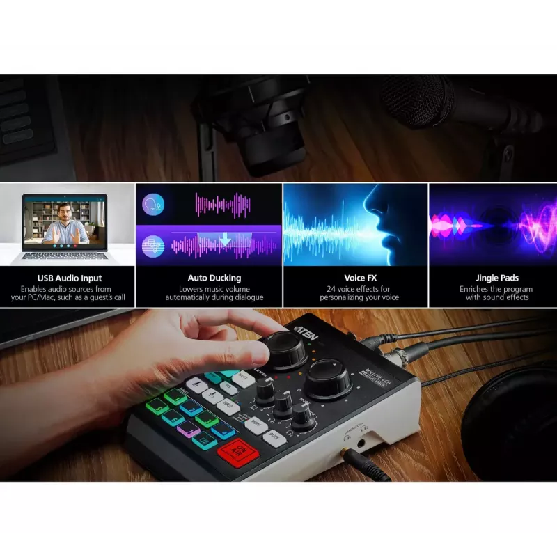 Audio Mixer ATEN MicLIVE 6-CH 6 Kanäle 24 Bit 96 kHz