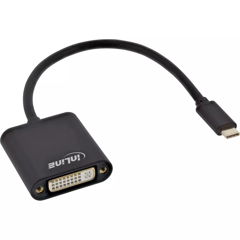 USB Display Konverter InLine 64103B USB-C Stecker auf DVI Buchse