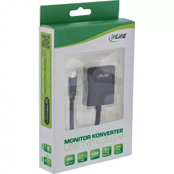 USB Display Konverter InLine 64103B USB-C Stecker auf DVI Buchse