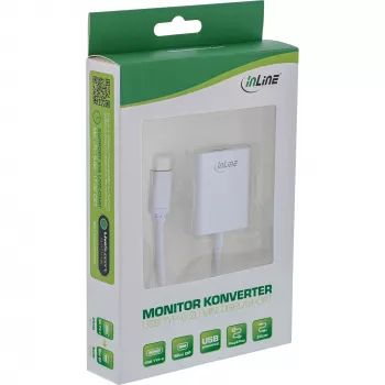 USB Display Adapter InLine 64105S USB-C Stecker auf Mini DisplayPort 4K 60Hz Silber