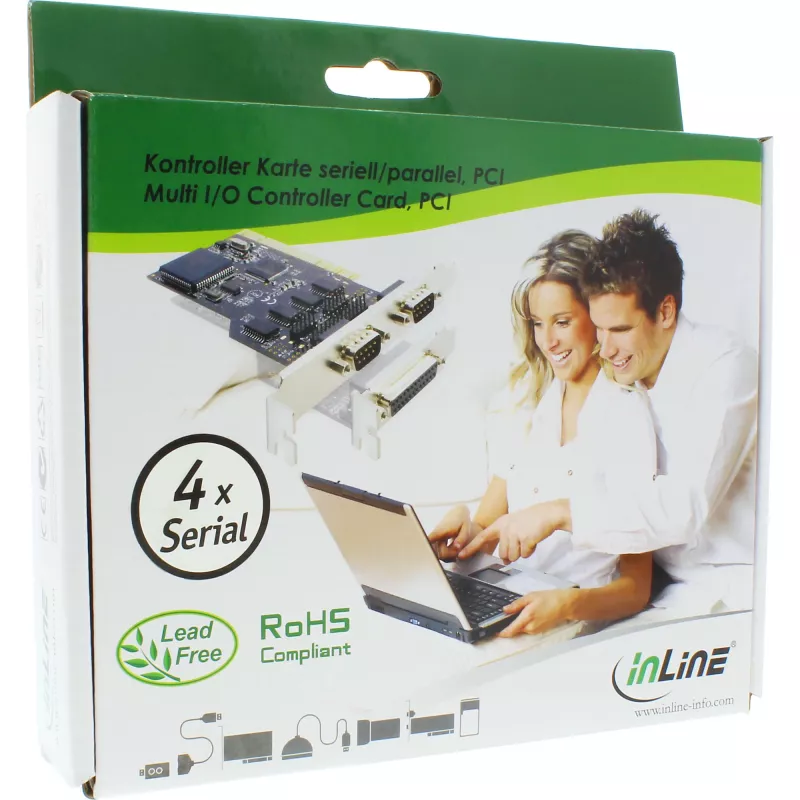 InLine PCI Multi I/O Controller Card 4 DB9 serielle Anschlüsse