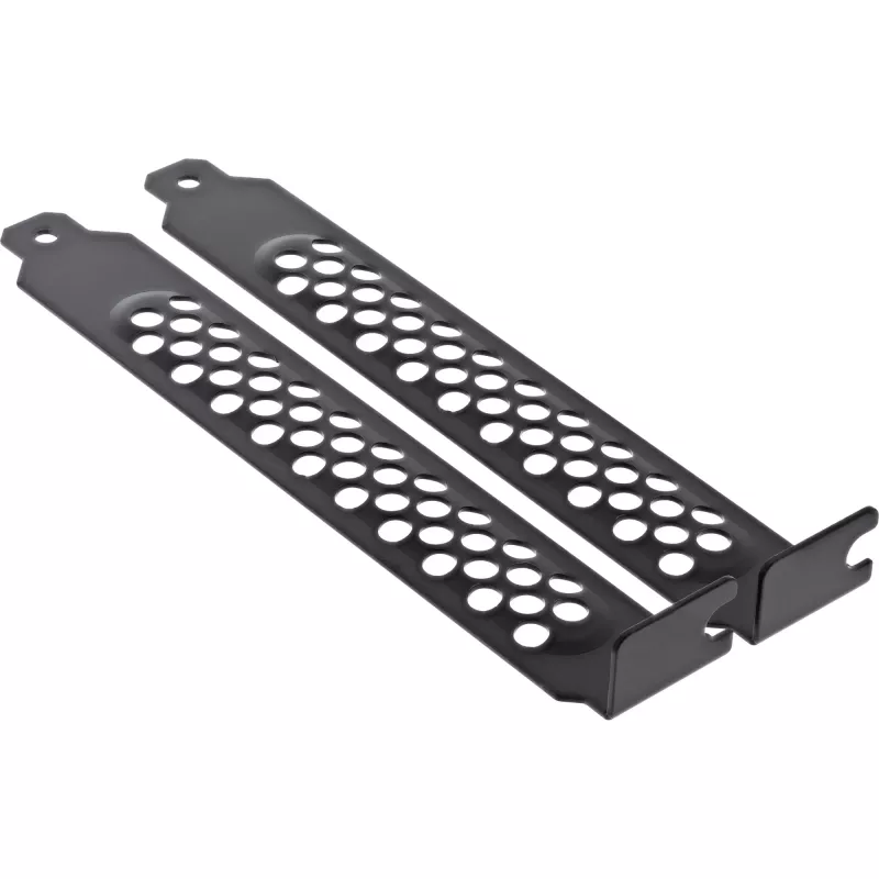 InLine PCI / PCI-E Slotblenden-Set, perforiert, 2 Stück, schwarz
