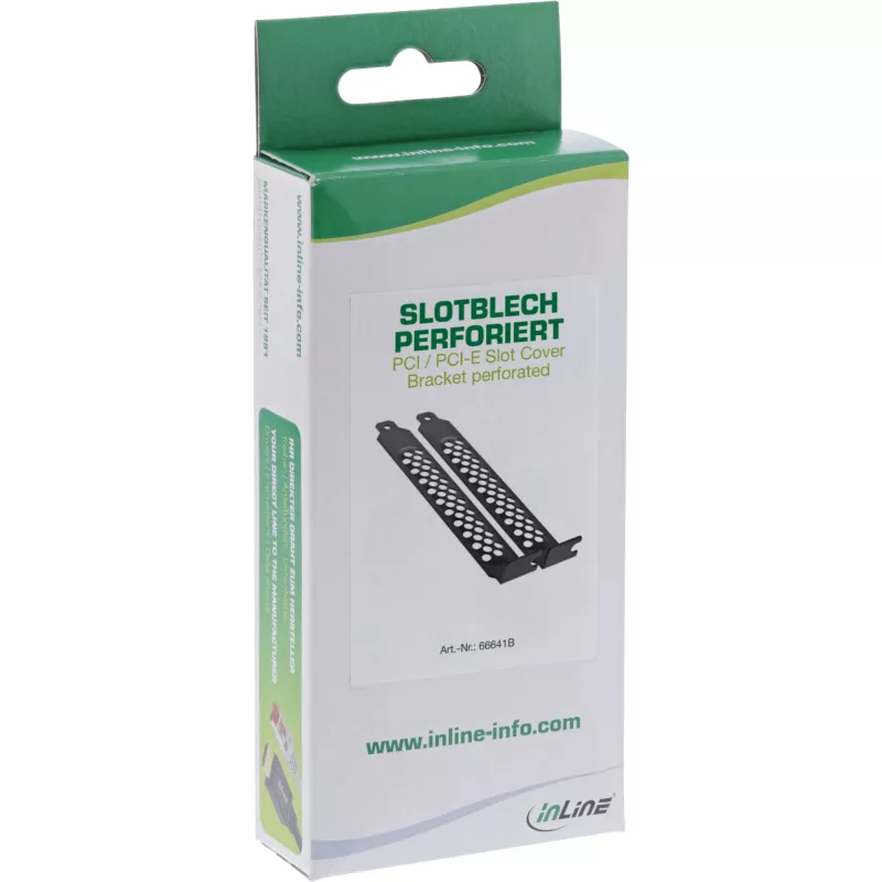InLine PCI / PCI-E Slotblenden-Set, perforiert, 2 Stück, schwarz