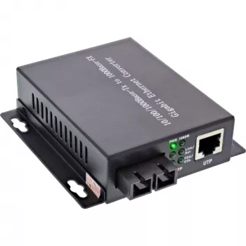 InLine Network Media Converter 10/100/1000Mb/s TP zu FO (SC Duplex), MM, 550m