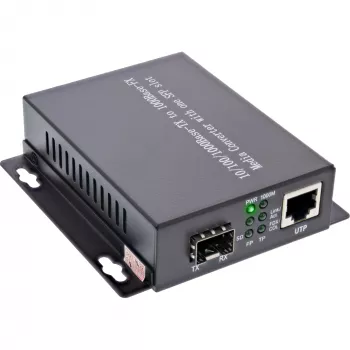 InLine Netzwerk-Mediakonverter 10/100/1000 Mb/s TP auf SFP FO, SM, 20 km
