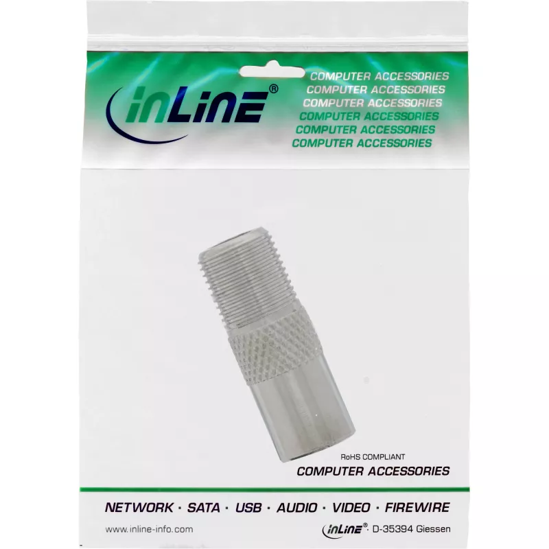 Koaxialadapter IEC Stecker Antenne auf F-Buchse InLine 69915D