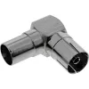 InLine Antennen-Koaxial-Adapter IEC Stecker auf Buchse abgewinkelt Metall 69915M