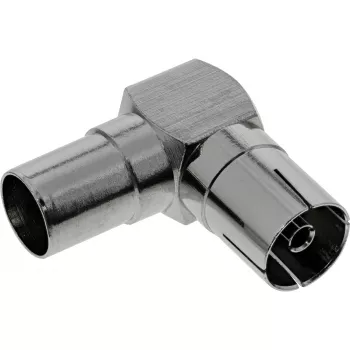 InLine Antennen-Koaxial-Adapter IEC Stecker auf Buchse abgewinkelt Metall 69915M