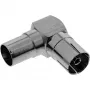 InLine Antennen-Koaxial-Adapter IEC Stecker auf Buchse abgewinkelt Metall 69915M