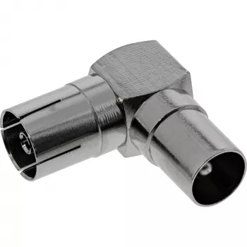 InLine Antennen-Koaxial-Adapter IEC Stecker auf Buchse abgewinkelt Metall 69915M