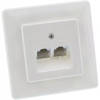 InLine ISDN Wandplatte 2x RJ45 Buchse 2x 8 Port 69989C
