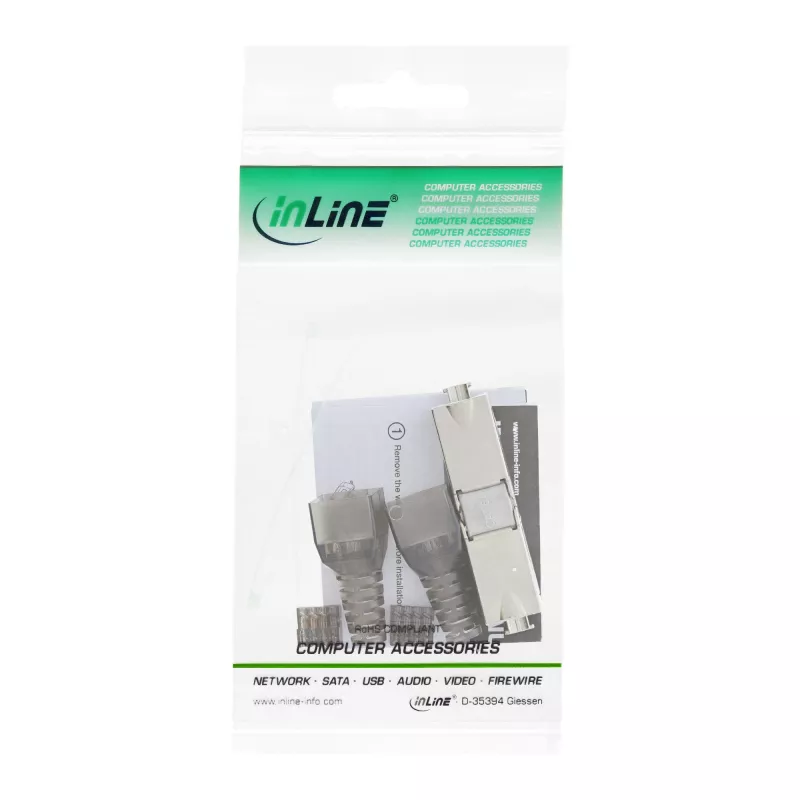 InLine Kabelverbinder Cat.6A, geschirmt, schmale Ausführung