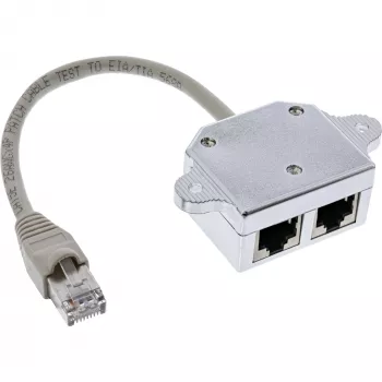 InLine Cat.5e ISDN T-Adapter RJ45 Stecker auf 2x RJ45 Buchse 15cm
