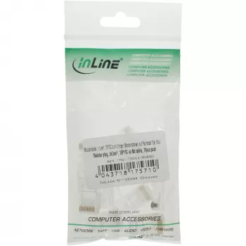 InLine Modularstecker 10P10C zum Crimpen – Western-Buchse auf Flachbandkabel, transparent, 10 St.