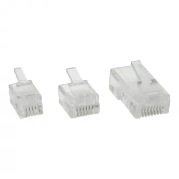 InLine Modularstecker 8P8C RJ45 zum Crimpen auf Bandkabel ISDN, 100 Stk.