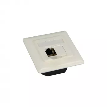 InLine Cat.6 Anschlussdose 2x RJ45 Buchse RAL9010 weiß horizontal