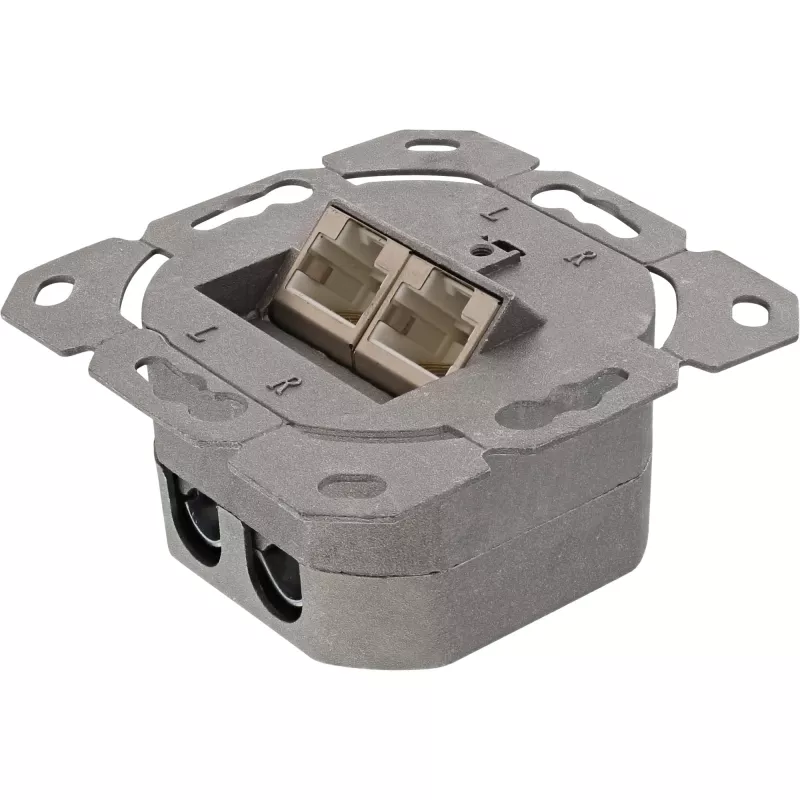 InLine 75602K Wandanschlussdose, Aufputz- oder Unterputzmontage, 2x RJ45 vertikal