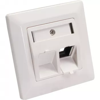 InLine Rahmen-Set für 2x RJ45 Bu/LSA-Einsatz, Keystone SNAP-In, RAL9010