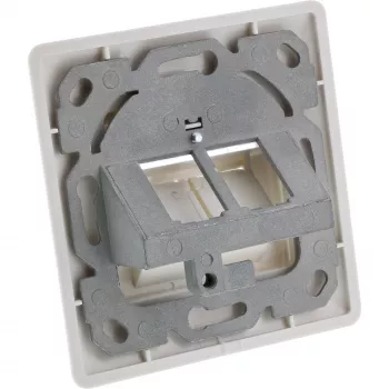 InLine Rahmen-Set für 2x RJ45 Bu/LSA-Einsatz, Keystone SNAP-In, RAL9010