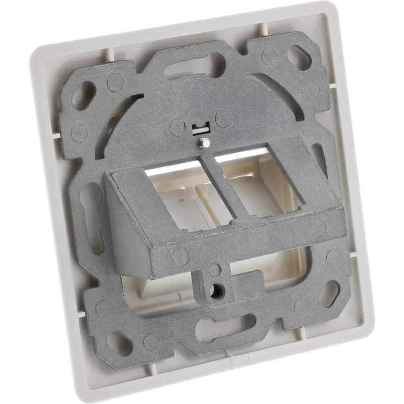 InLine Rahmen-Set für 2x RJ45 Bu/LSA-Einsatz, Keystone SNAP-In, RAL9010