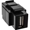 InLine USB 2.0 Snap-In Modul, USB 2.0 A Buchse/Buchse, weißes Gehäuse
