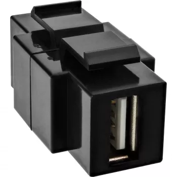 InLine USB 2.0 Snap-In Modul, USB 2.0 A Buchse/Buchse, weißes Gehäuse