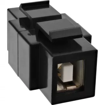 InLine USB 2.0 Snap-In Modul, USB 2.0 A Buchse/Buchse, weißes Gehäuse