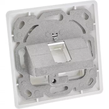 InLine Rahmen-Set für 1x RJ45 Bu/LSA-Einsatz, Keystone SNAP-In, weiß RAL9010