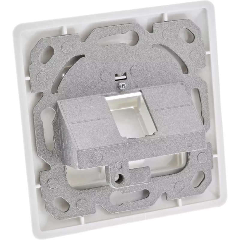 InLine Rahmen-Set für 1x RJ45 Bu/LSA-Einsatz, Keystone SNAP-In, weiß RAL9010