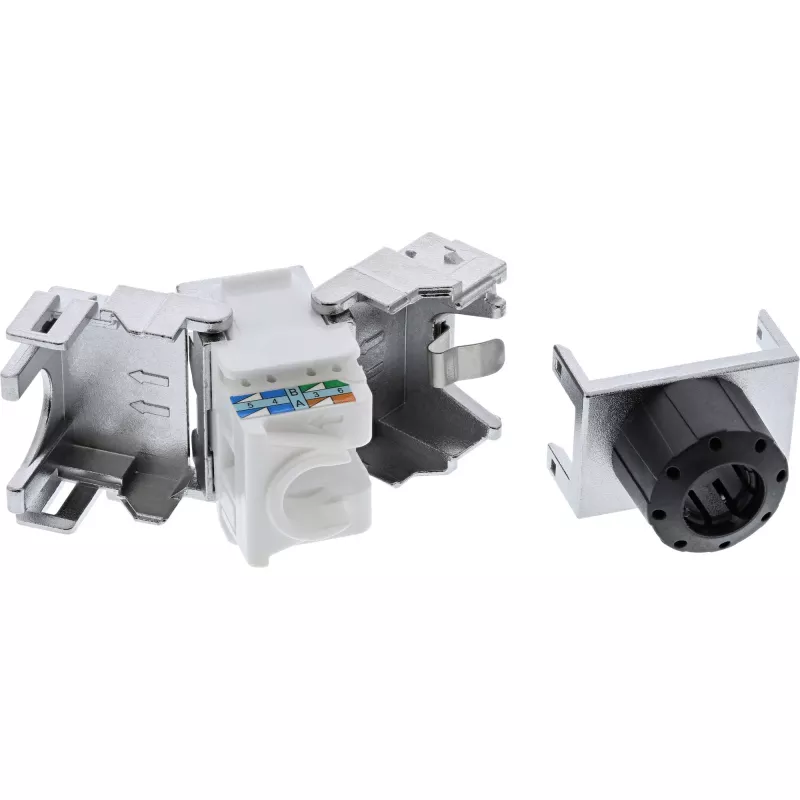 InLine Premium RJ45 Keystone Jack Snap-In-Modul Cat.6a, mit Staubschutzabdeckung